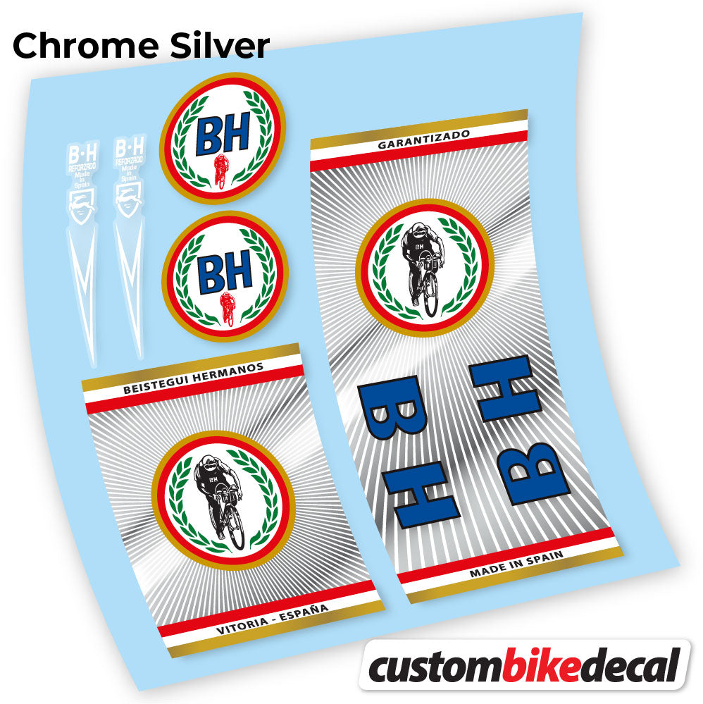 Chrome Silver decal for BH 1970 Classic frame – bike sticker vinyl