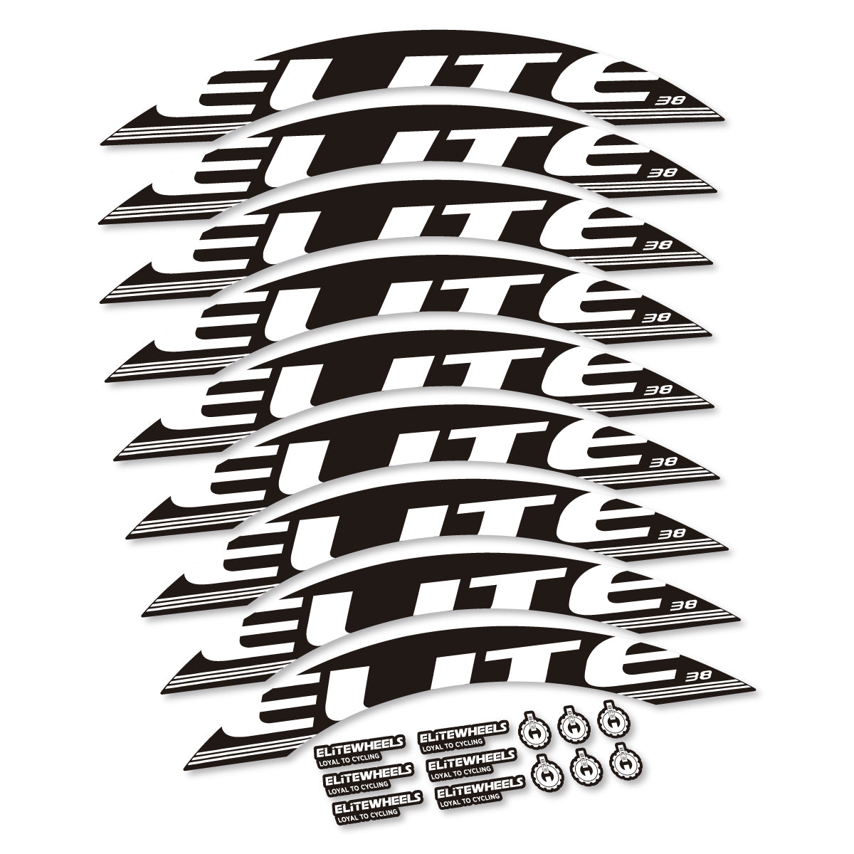 Stickers roue Elite 38 couleur White