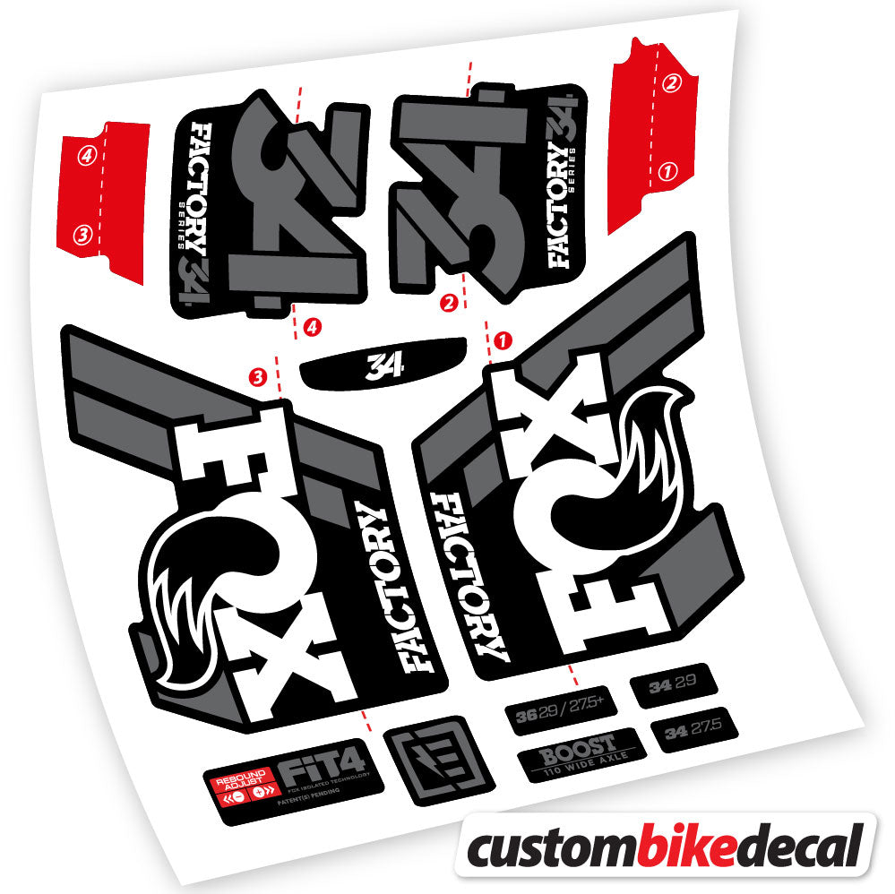 Stickers Vinyl with Fox 34 Performance FLOAT 2018 2020 Custom Stickers Autocollants fourche VTT