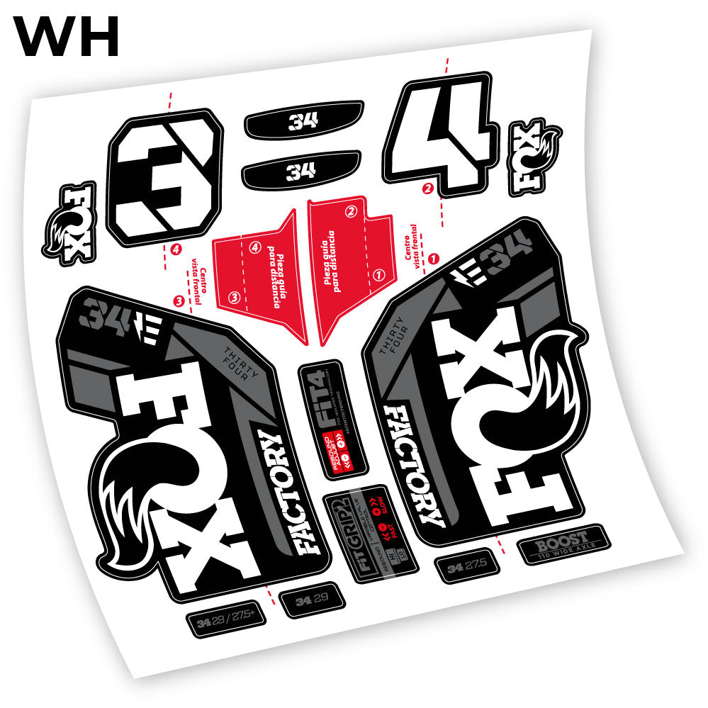 Stickers Adhesivos Fox 34 Factory E 2021 compatibles Autocollants fourche VTT
