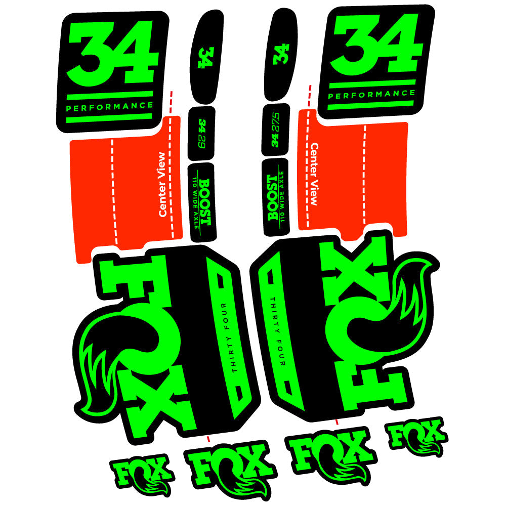 Stickers Fox 34 Performance 2019 compatibles Autocollants fourche VTT