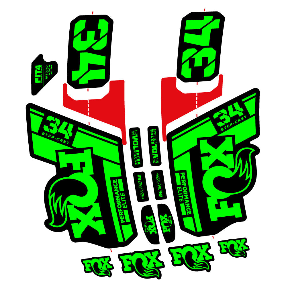 Stickers Fox 34 SC Elite 2021 compatibles Autocollants fourche VTT 29"