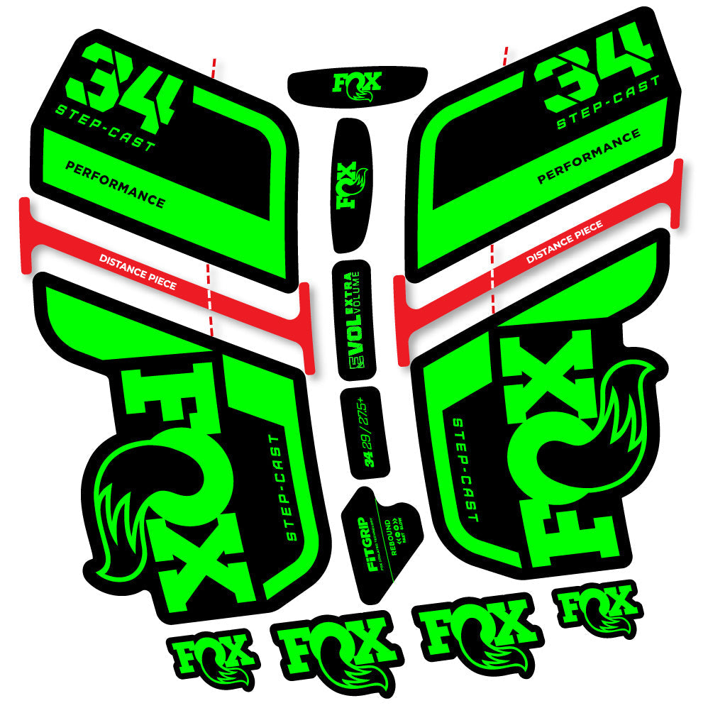 Stickers Fox 34 SC Performance 2022 compatibles Autocollants fourche VTT 29"