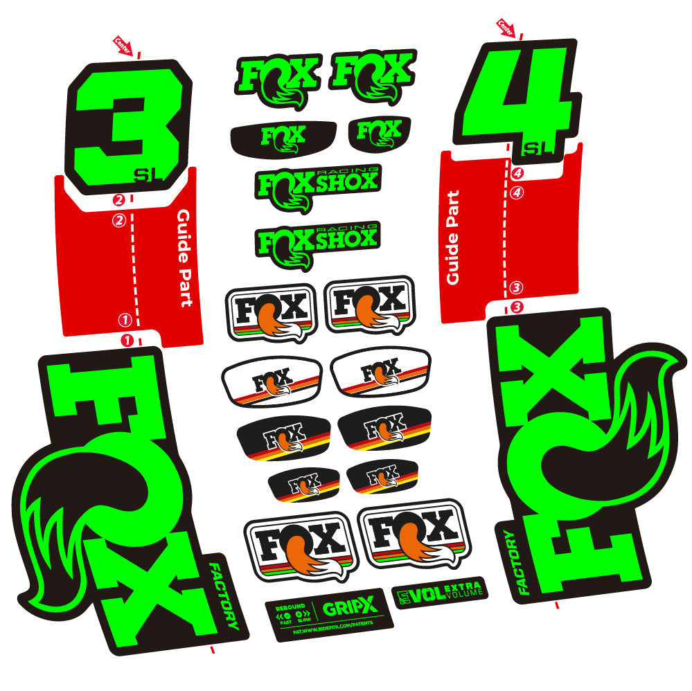Stickers Fox 34 SL Factory compatibles - Autocollants fourche VTT