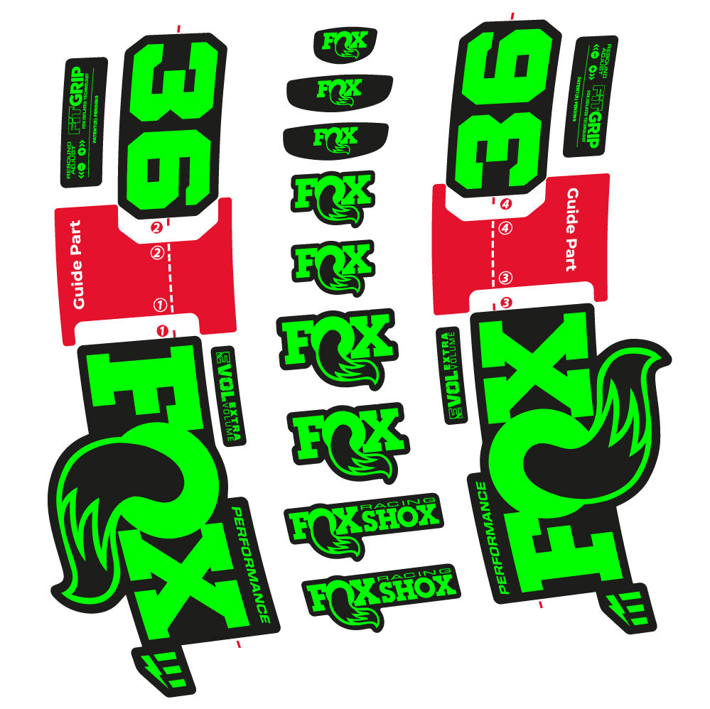 Stickers Fox 36 Performance E-Optimized compatibles - Autocollants fourche VTT