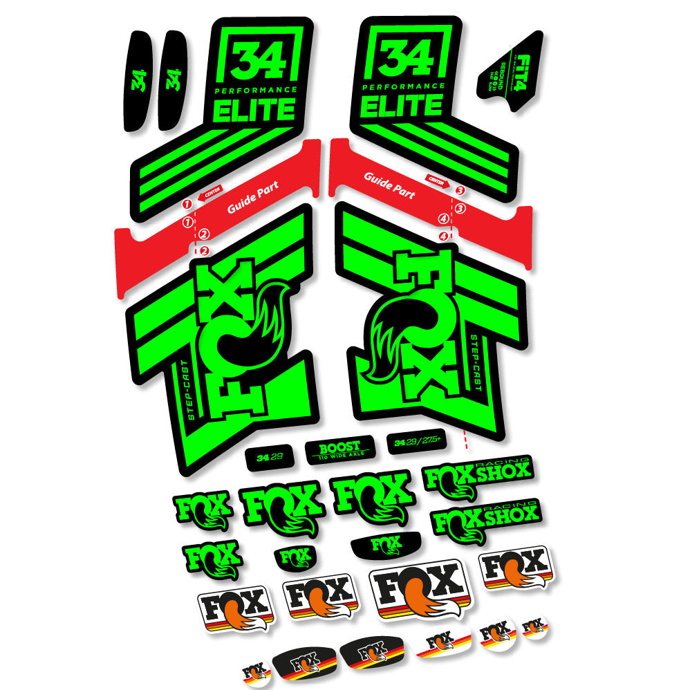 Stickers Fox 34 SC Elite 2019 compatibles Autocollants fourche VTT 29"