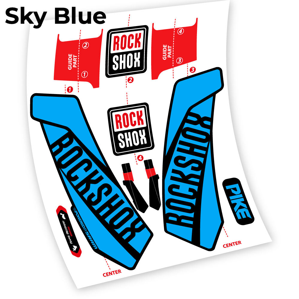 Stickers Rock Shox Pike 2016 compatibles Autocollants fourche VTT 29"