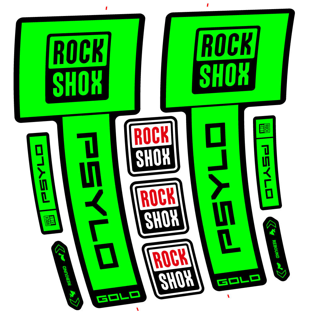 Stickers RockShox Psylo Gold 2025 compatibles - Autocollants fourche VTT