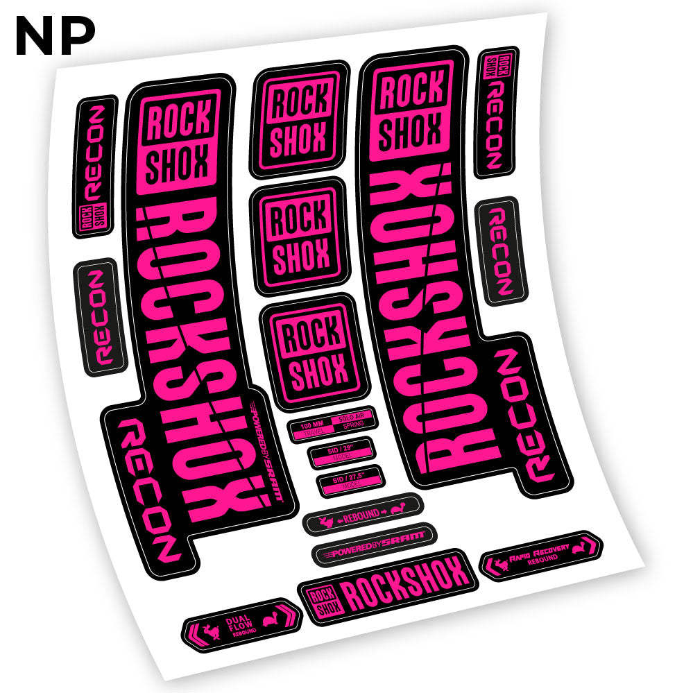 Stickers Rock Shox Recon 2018 compatibles Autocollants fourche VTT