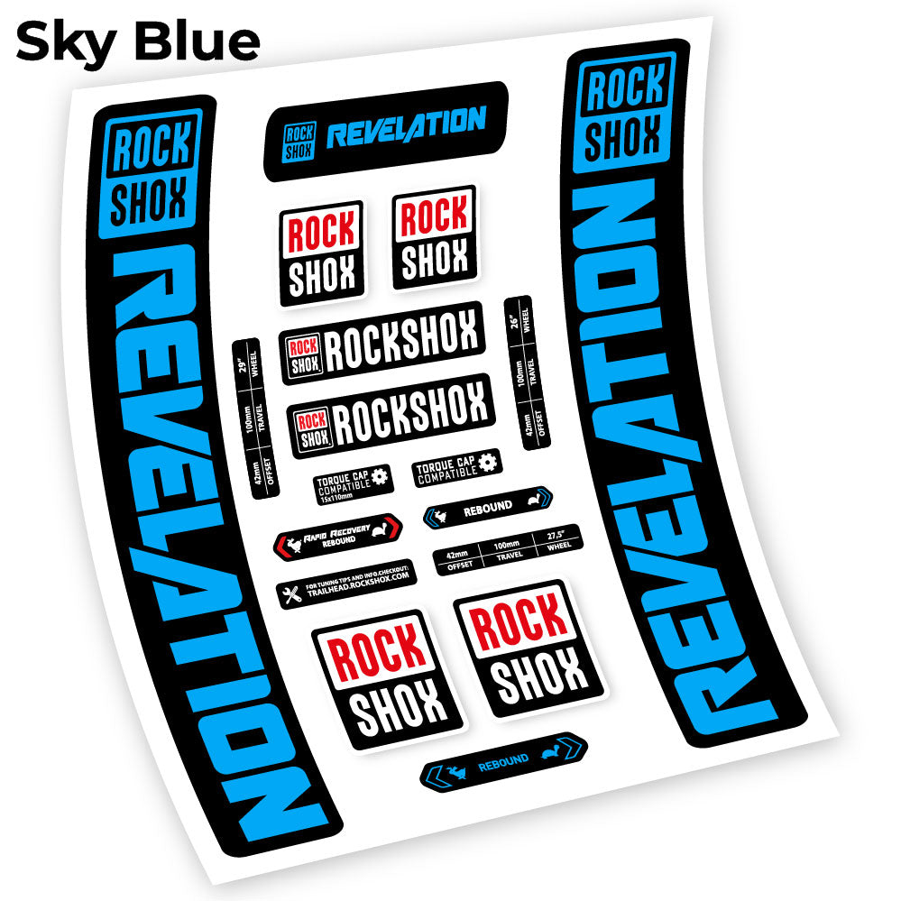Stickers Rock Shox Revelation 2021 compatibles Autocollants fourche VTT