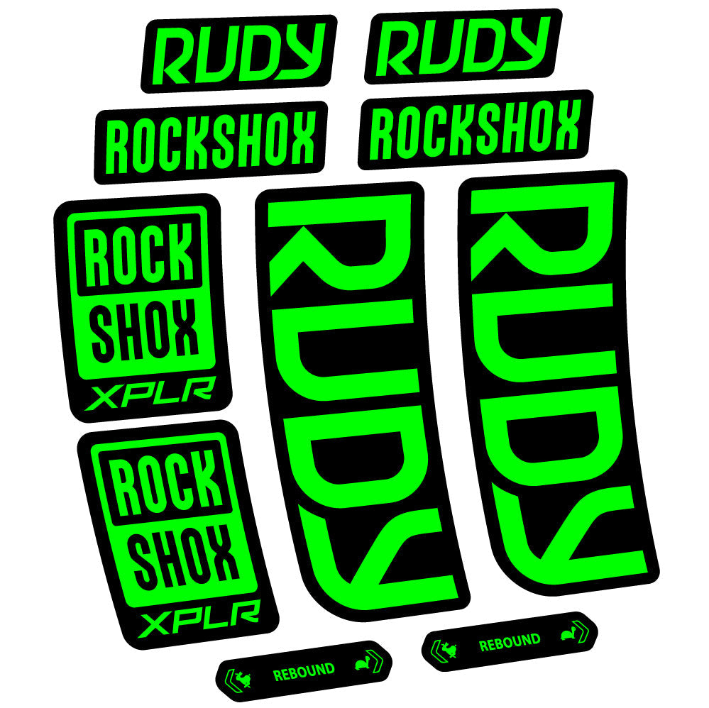 Stickers RockShox Rudy 2023-2024 compatibles - Autocollants fourche VTT