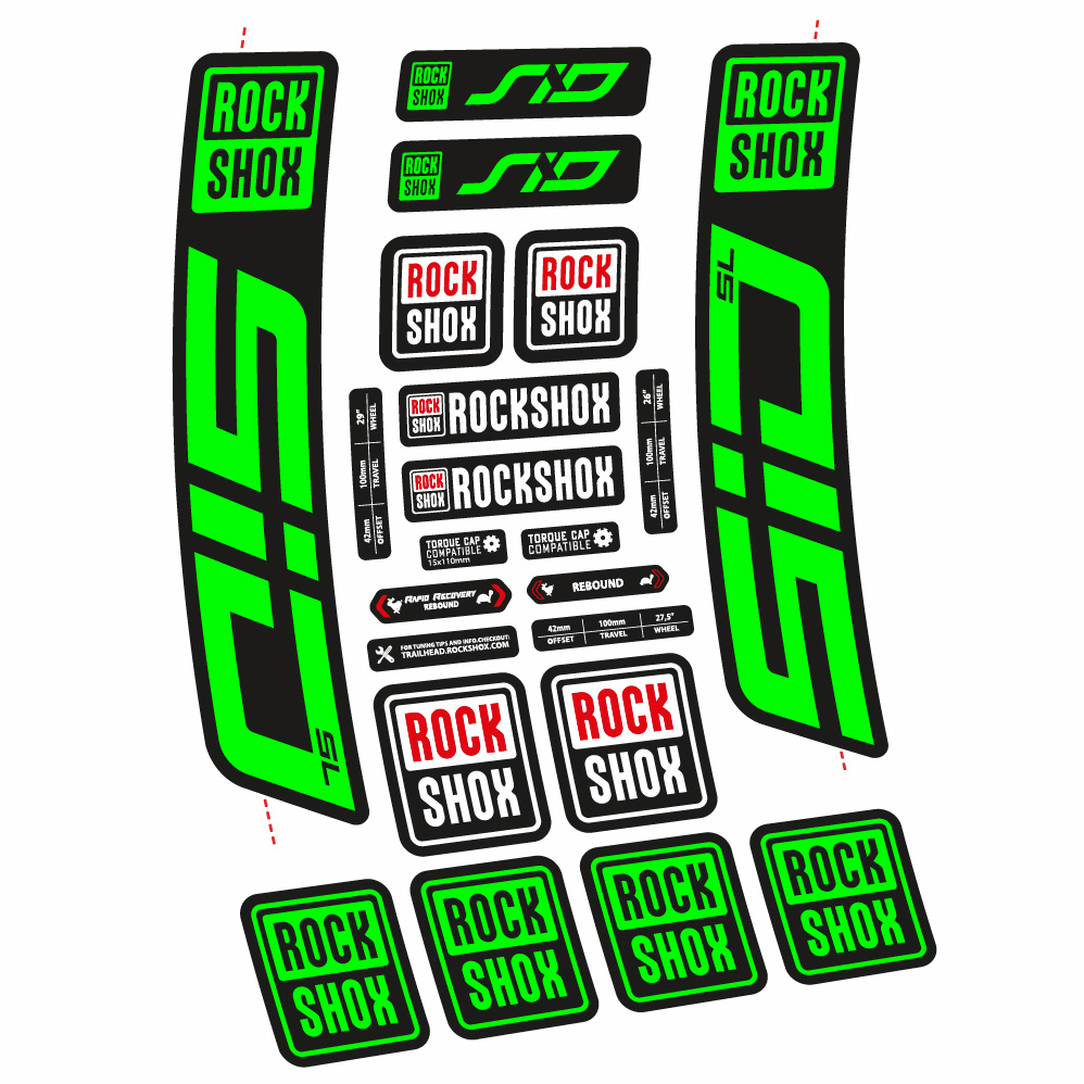 Stickers Rock Shox Sid SL 2021 compatibles Autocollants fourche VTT 29"