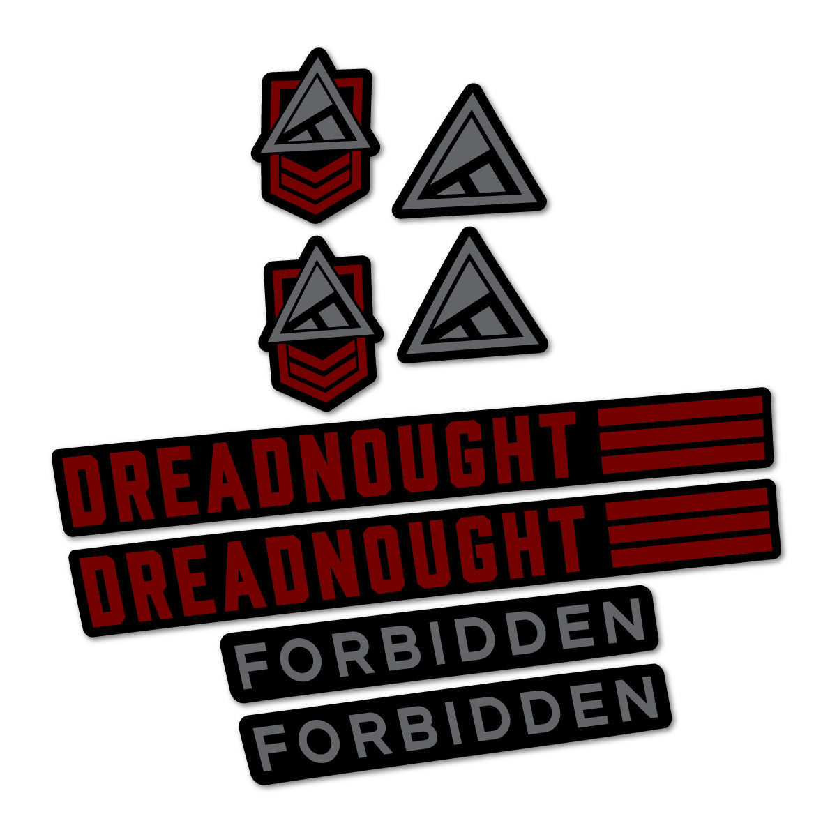 Stickers compatibles Forbidden Dreadnought 2026 pour cadre – autocollants vinyle - Rouge Bordeaux