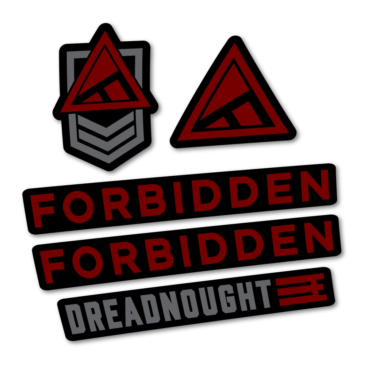 Stickers compatibles Forbidden Dreadnought E 2026 pour cadre – autocollants vinyle - Rouge Bordeaux