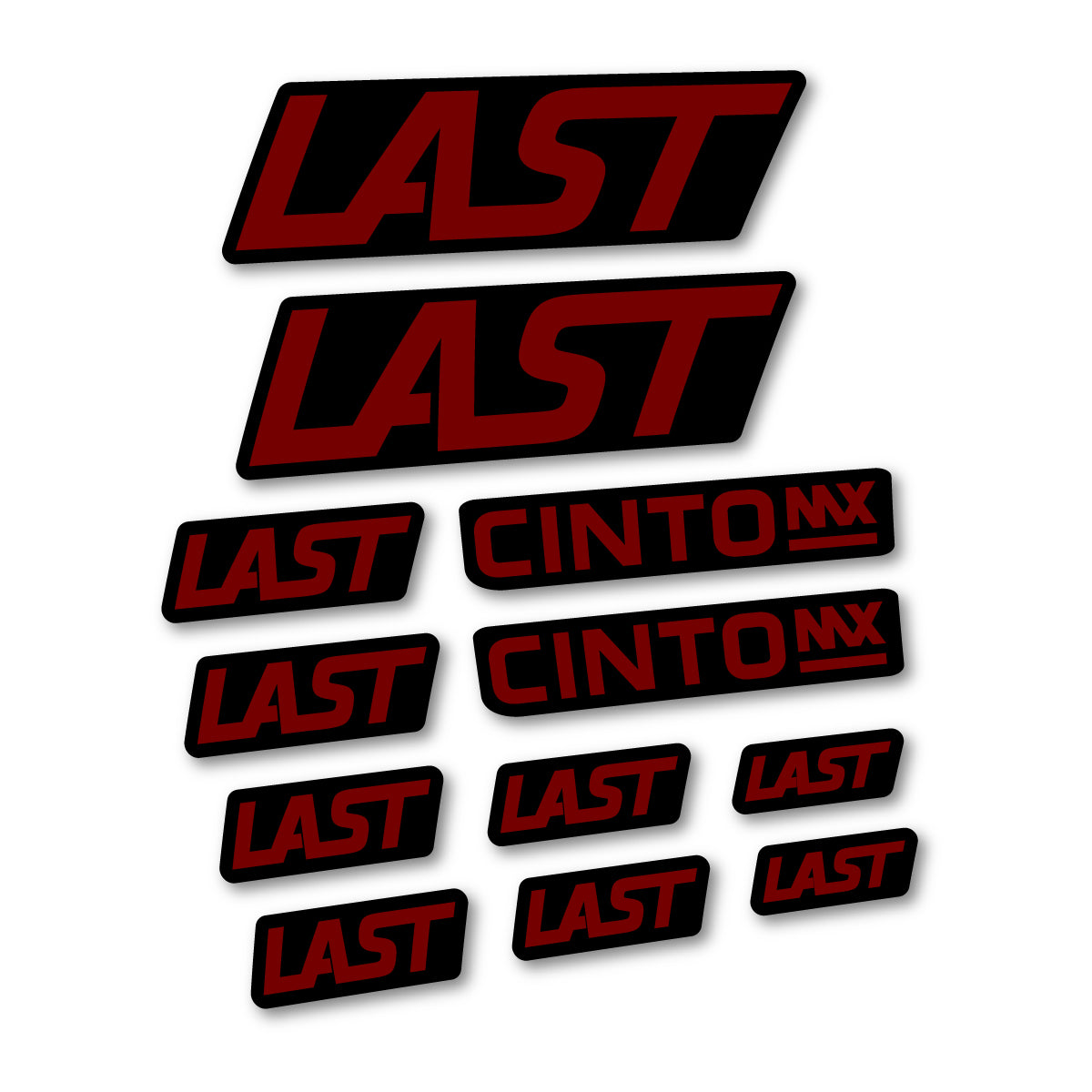 Stickers compatibles Last Cinto 2021-2026 pour cadre – autocollants vinyle - Rouge Bordeaux