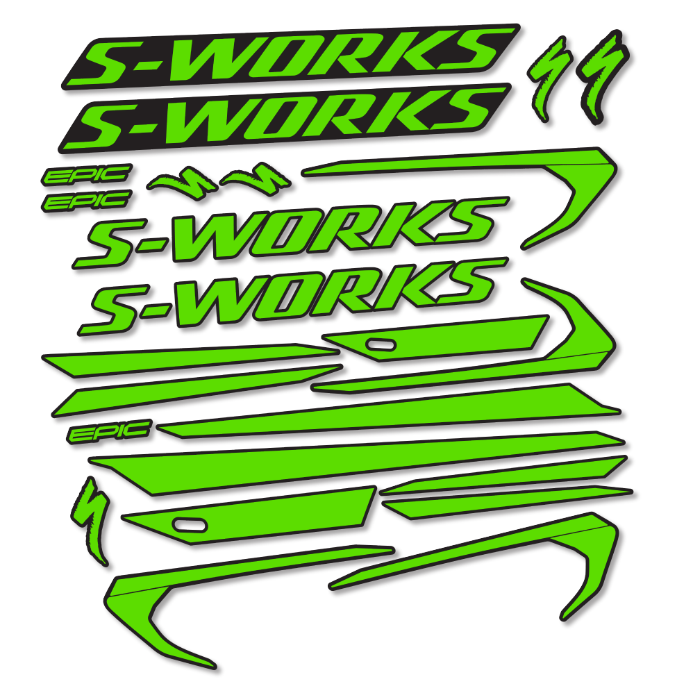 Stickers Specialized Epic S-Works 2018 compatibles - Autocollants cadre vélo