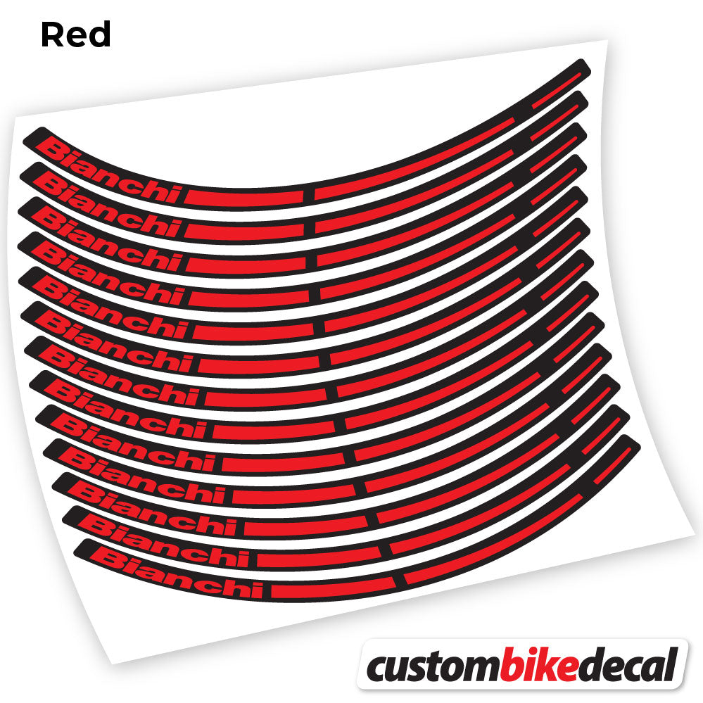 Red decal for Bianchi MTB wheel – bike sticker vinyl