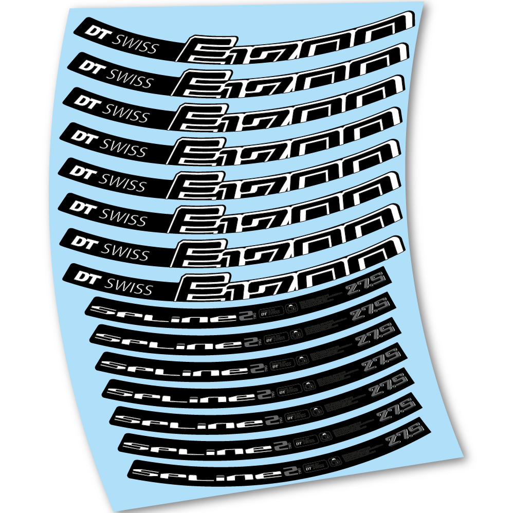 Stickers DT Swiss E1700 Spline2 2017 compatibles Autocollants roues