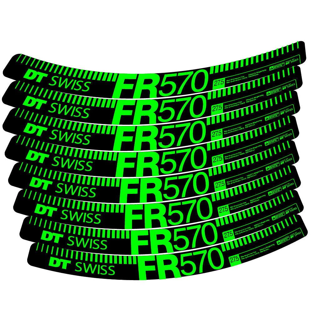 Stickers DT Swiss FR 570 compatibles - Autocollants roue vélo VTT