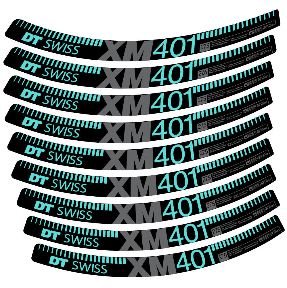 Stickers DT Swiss XM401 compatibles - Autocollants roue vélo VTT