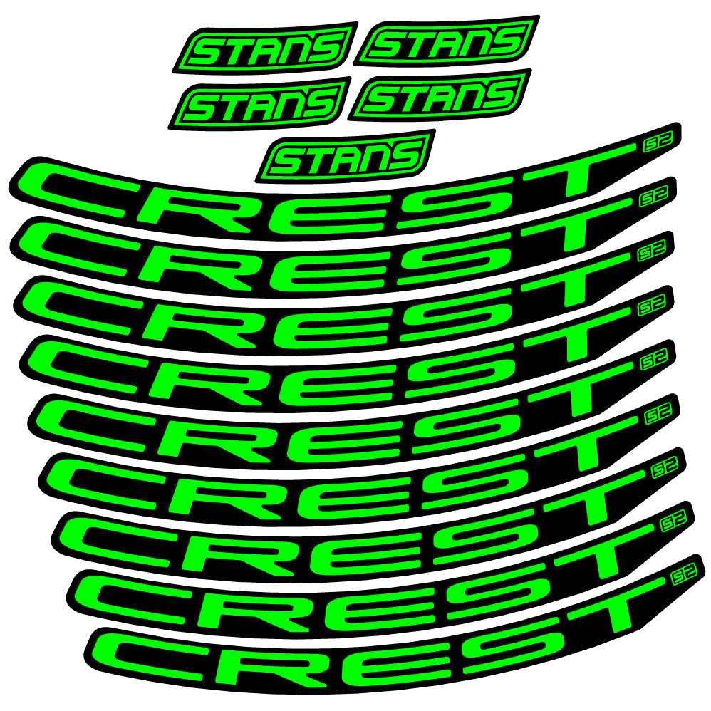 Stickers Stans Notubes Crest S2 compatibles - Autocollants roue vélo VTT