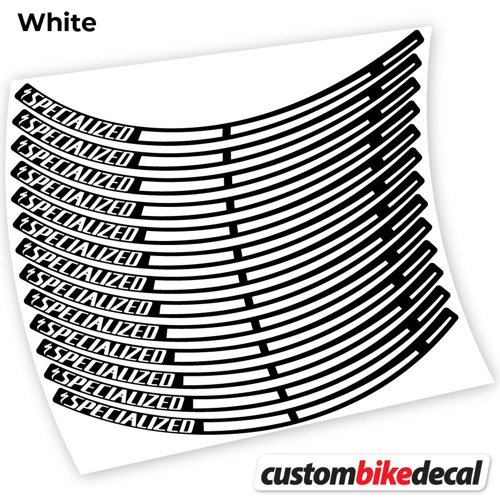White decal for Specialized MTB wheel – bike sticker vinyl