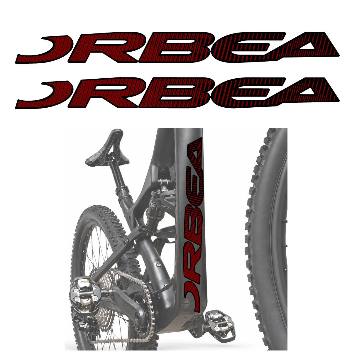 Stickers compatibles Orbea Oiz 2020 pour lettrage du tube diagonal – autocollants vinyle - Rouge Bordeaux