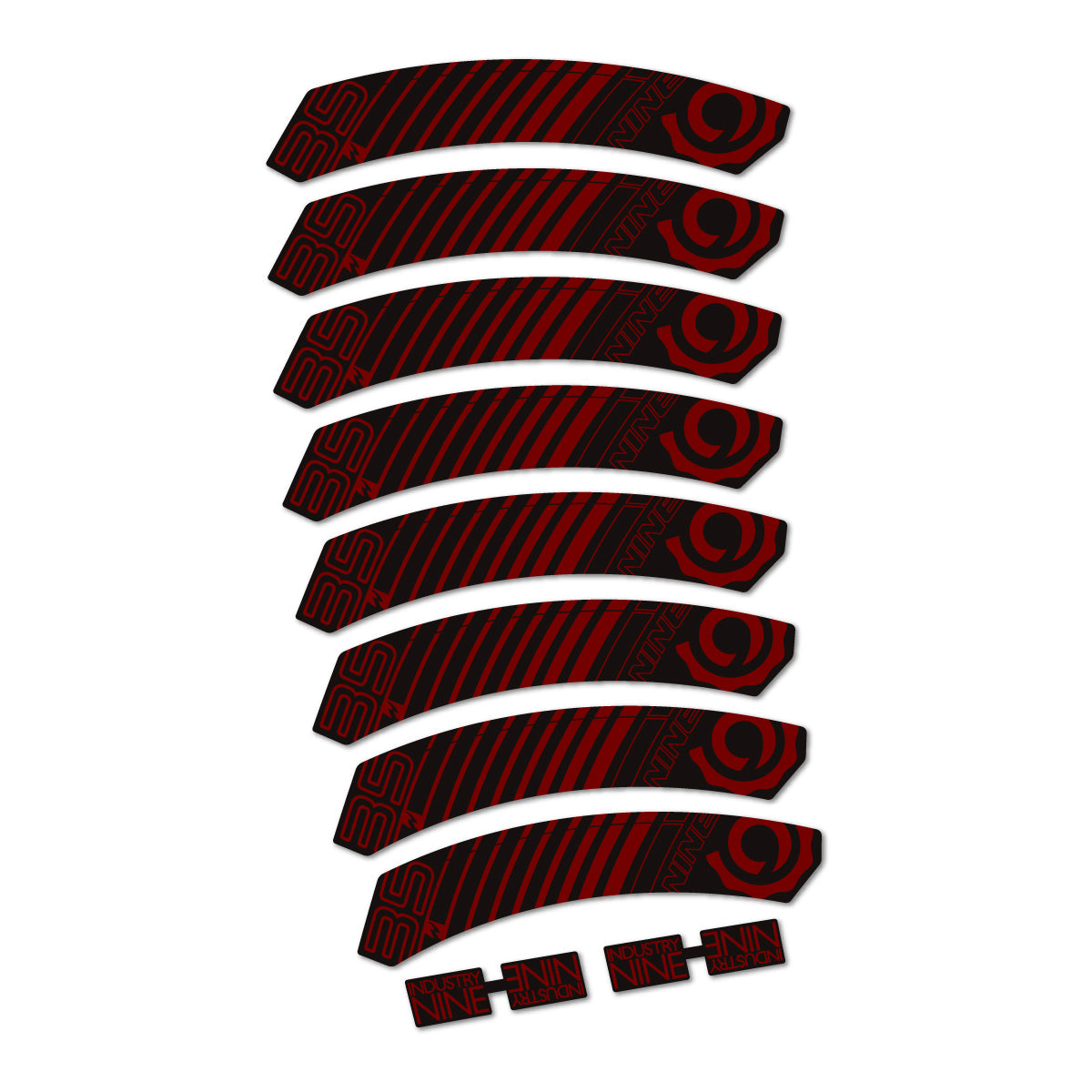 Very Dark Red decal for Industry Nine i35 2018 road wheel 35mm – bike sticker vinyl