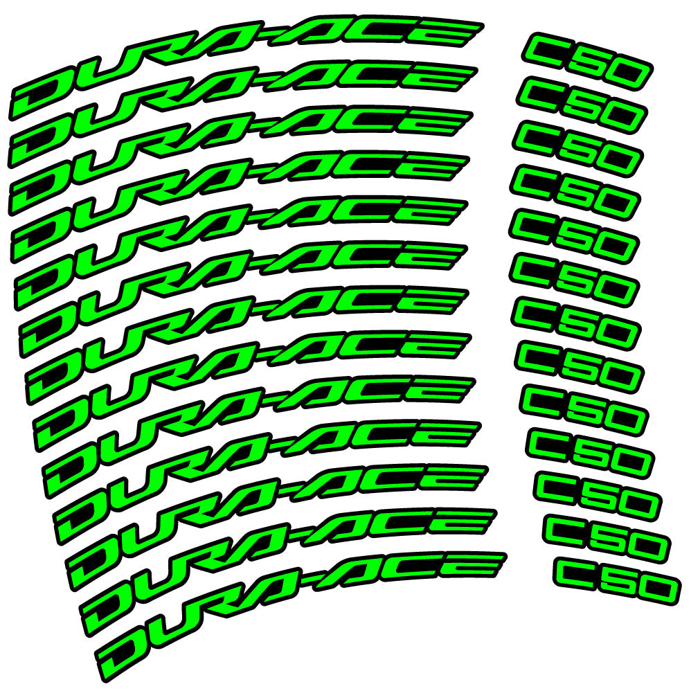Stickers Shimano DuraAce C50 Carbon 2022 compatibles Autocollants roues Route