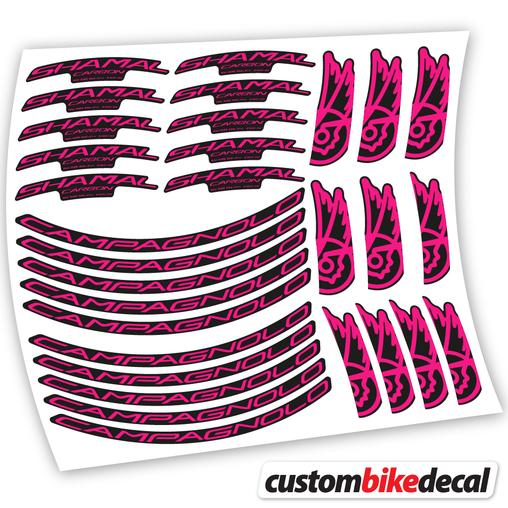 Fuchsia decal for Campagnolo Shamal C21 Carbon 35+40mm road wheel – bike sticker vinyl