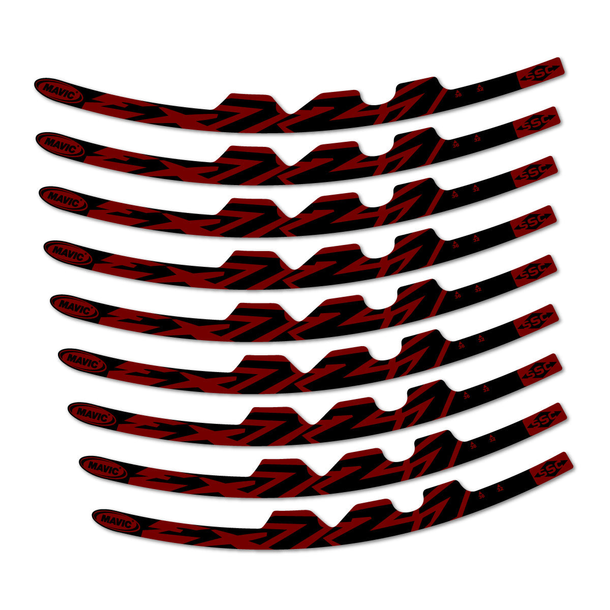 Very Dark Red decal for Mavic EX721 2010-2026 road wheel – bike sticker vinyl