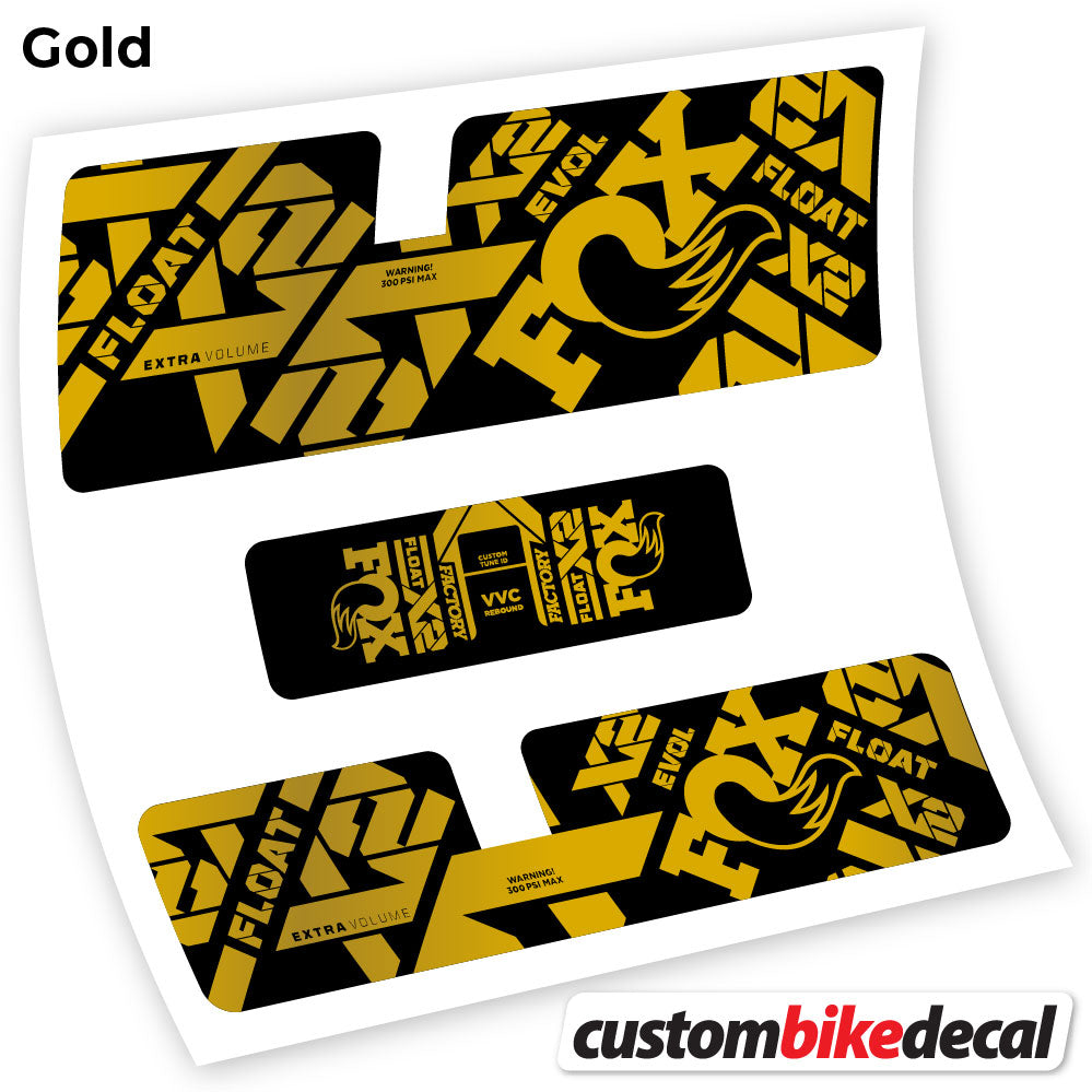 Gold decal for Fox X2 Factory 2021 rear shock – bike sticker vinyl