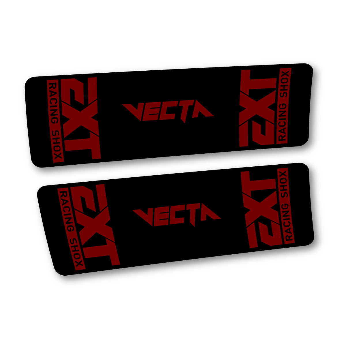 Stickers compatibles EXT Vecta 2024 pour amortisseur – autocollants vinyle - Rouge Bordeaux