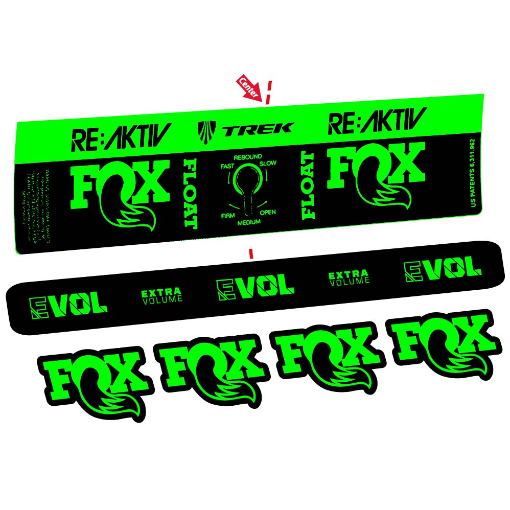 Stickers Fox Float Reactiv Trek compatibles Autocollants amortisseur