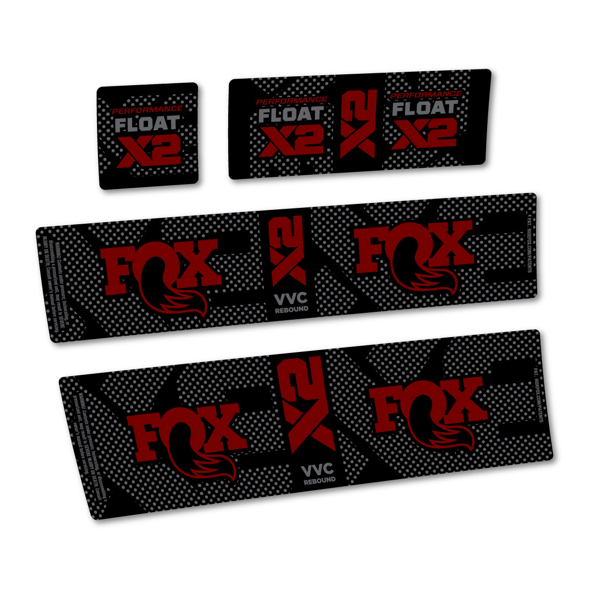 Stickers compatibles Fox Performance Float X2 pour amortisseur – autocollants vinyle - Rouge Bordeaux