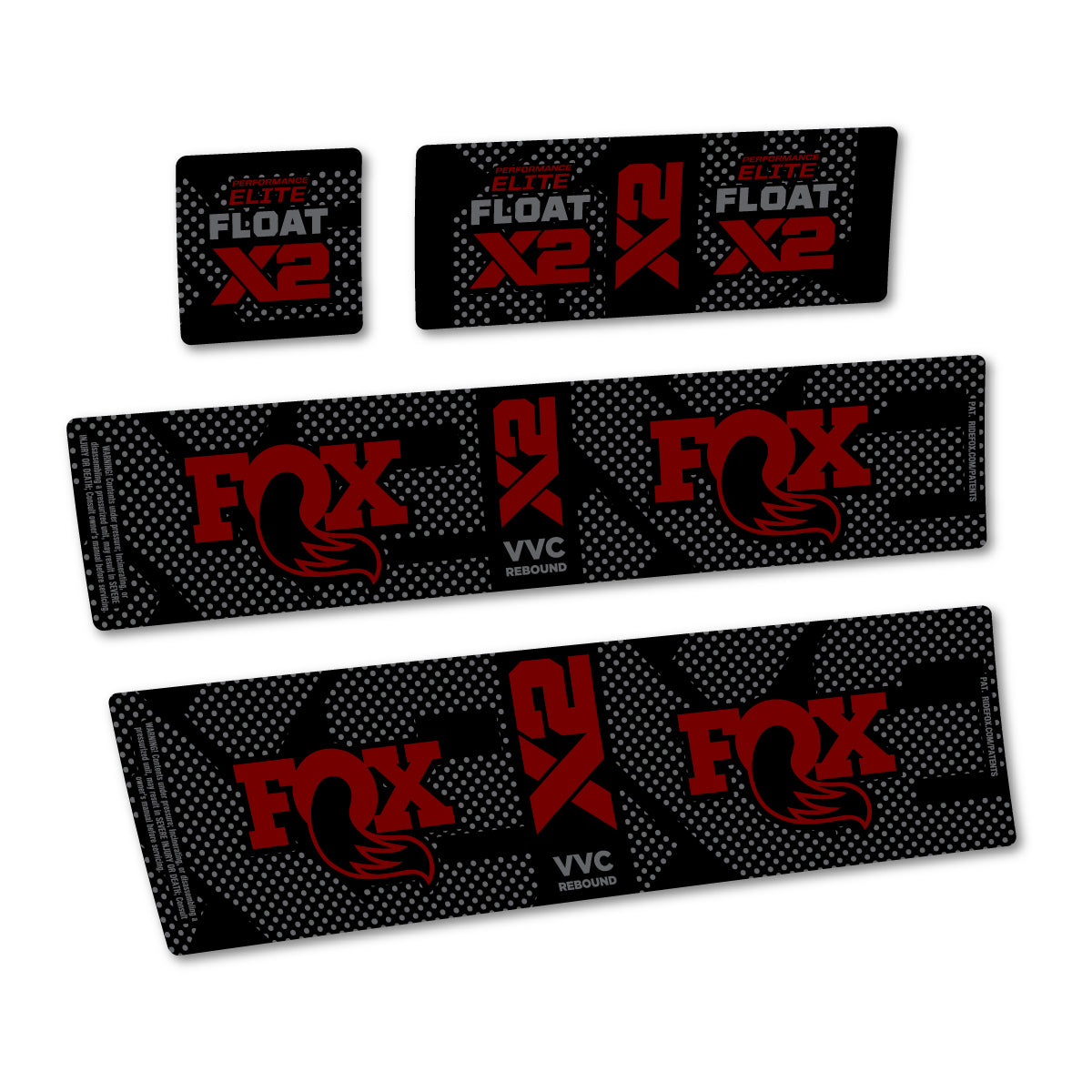 Stickers compatibles Fox Performance Elite Float X2 pour amortisseur – autocollants vinyle - Rouge Bordeaux