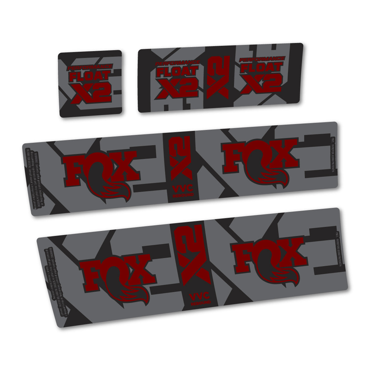 Stickers compatibles Fox Performance Float X2 2026 pour amortisseur – autocollants vinyle - Rouge Bordeaux