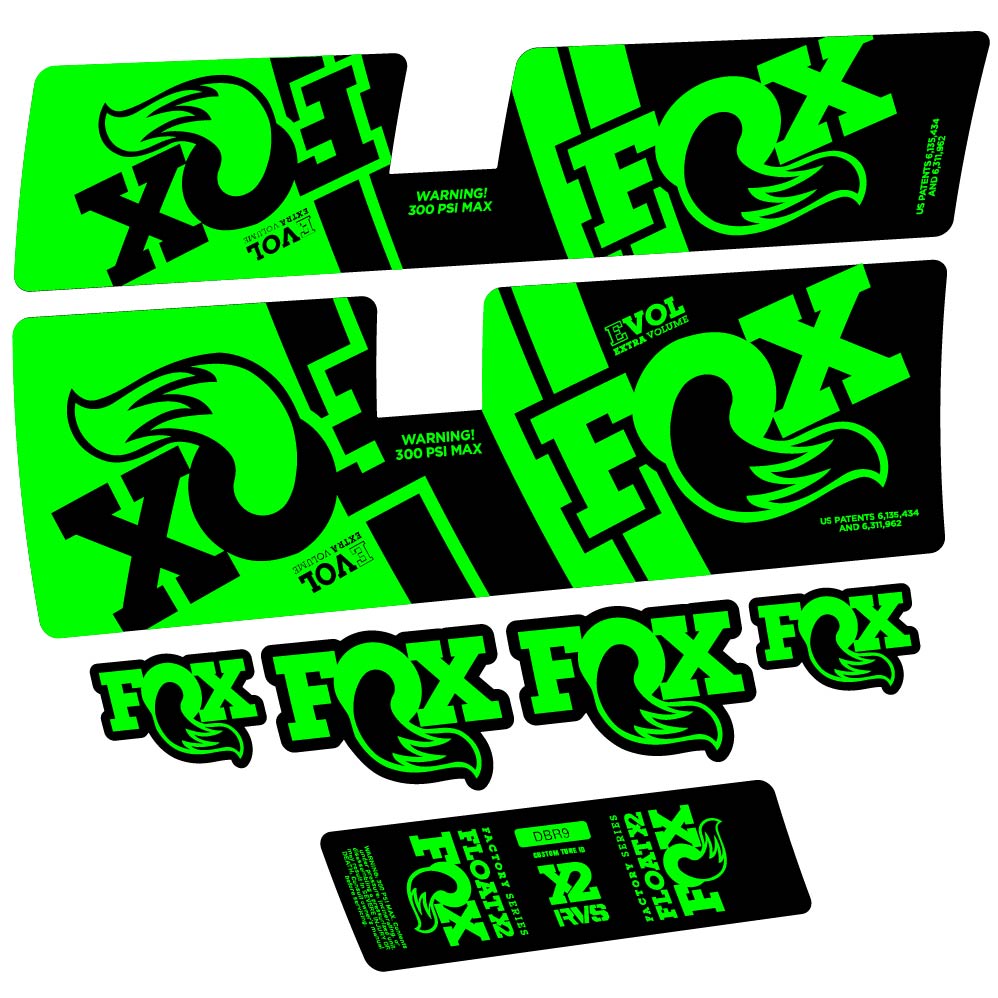 Stickers Fox Float X2 Factory DBR9 2019 compatibles Autocollants amortisseur