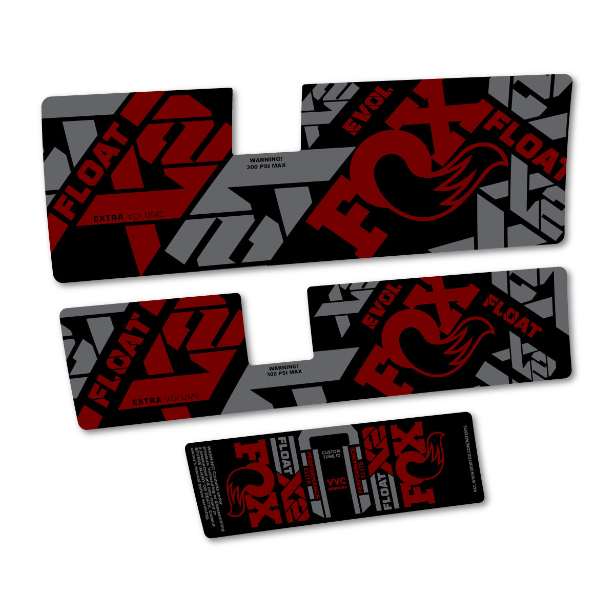 Stickers compatibles Fox Float X2 Performance Elite 2021 pour amortisseur – autocollants vinyle - Rouge Bordeaux