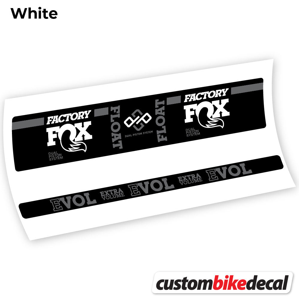 White decal for Fox Float Factory Float rear shock – bike sticker vinyl