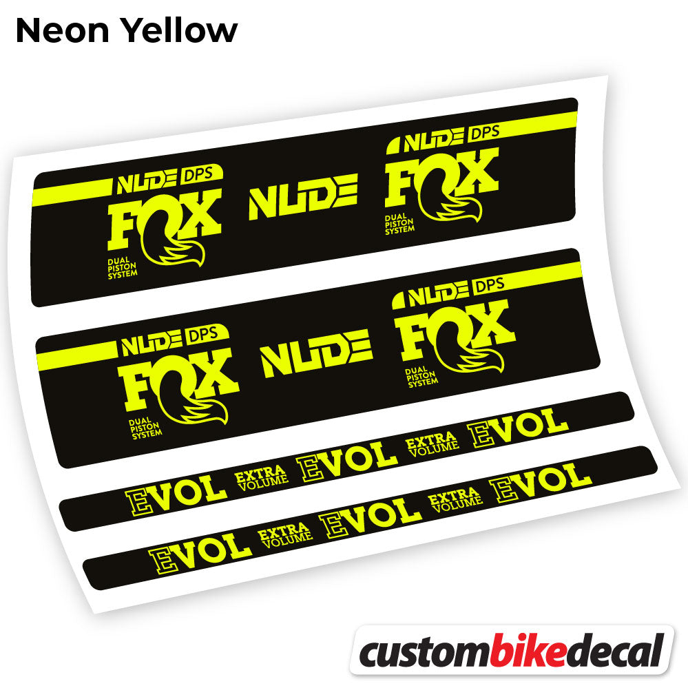 Neon Yellow decal for Fox Nude DPS rear shock – bike sticker vinyl