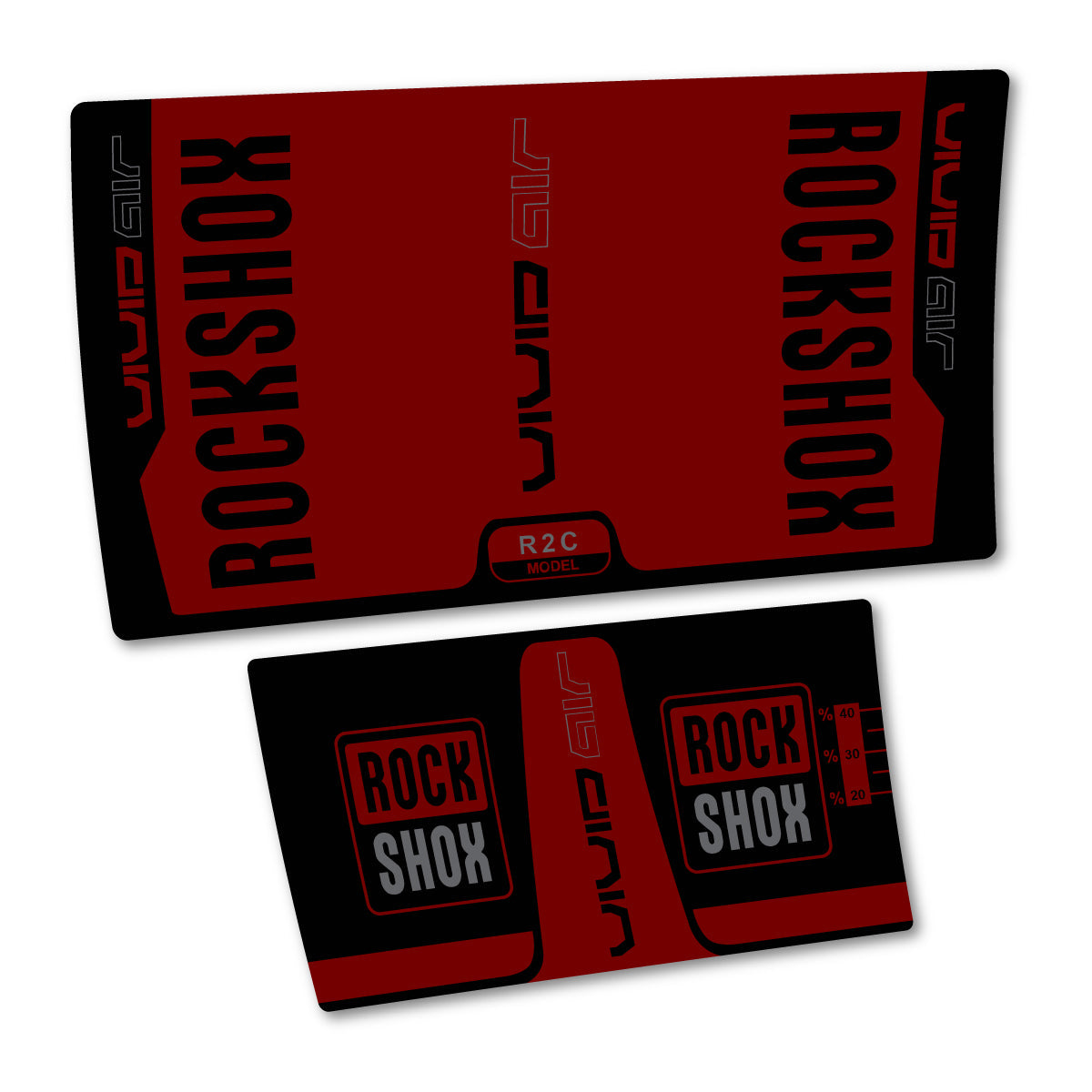 Very Dark Red decal for RockShox Vivid Air R2C 2016 rear shock – bike sticker vinyl