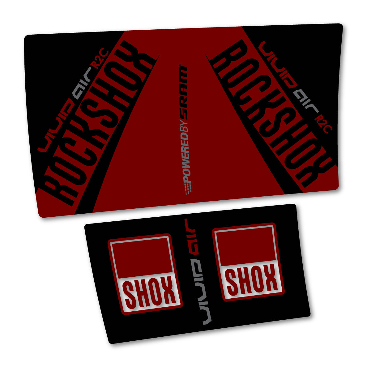 Very Dark Red decal for RockShox Vivid Air R2C v2 2017 rear shock – bike sticker vinyl