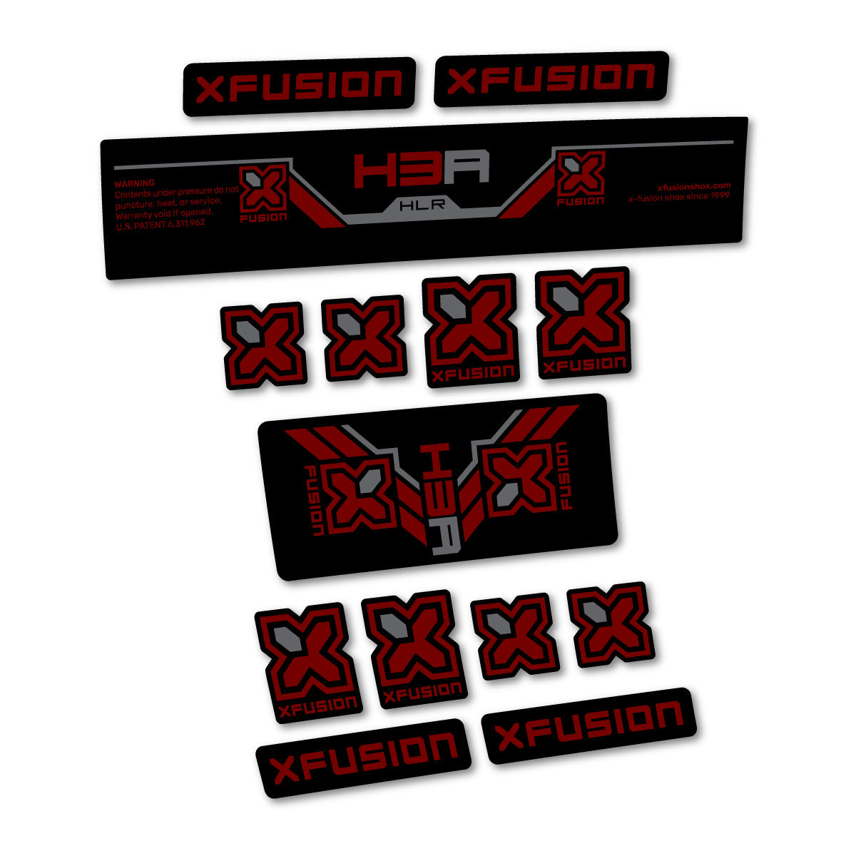 Very Dark Red decal for Xfusion H3A HLR 2026 rear shock – bike sticker vinyl