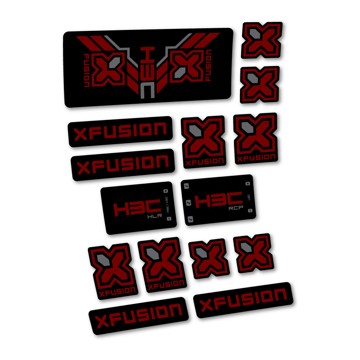 Very Dark Red decal for Xfusion H3C RCP HLR 2026 rear shock – bike sticker vinyl
