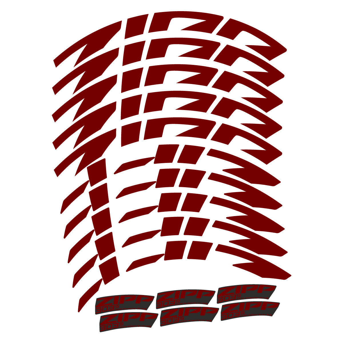 Very Dark Red decal for Zipp 303 S 2022-2026 road wheel 45mm – bike sticker vinyl