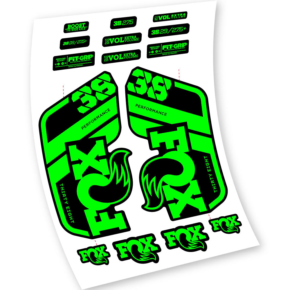 Stickers Fox 38 Float Grip Performance 2021 compatibles Autocollants fourche VTT 29"