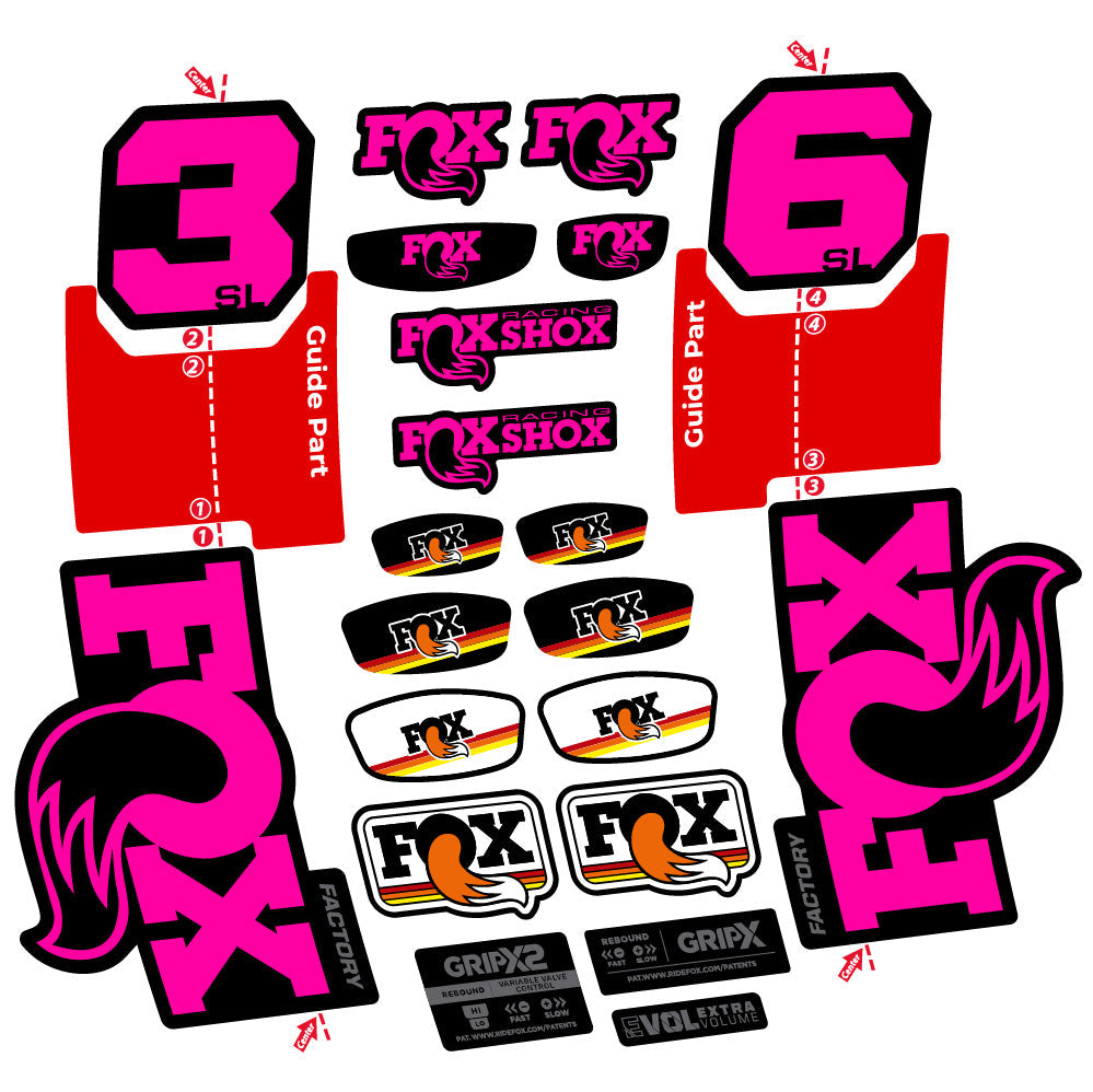 Stickers Fox 36 SL Factory compatibles - Autocollants fourche VTT