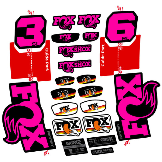 Stickers Fox 36 SL Factory compatibles - Autocollants fourche VTT