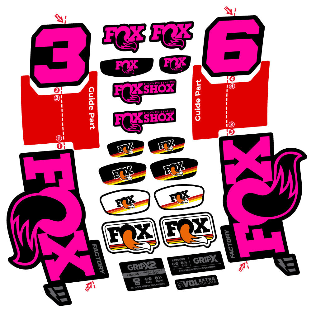 Stickers Fox 36 Factory E-Optimized compatibles - Autocollants fourche VTT